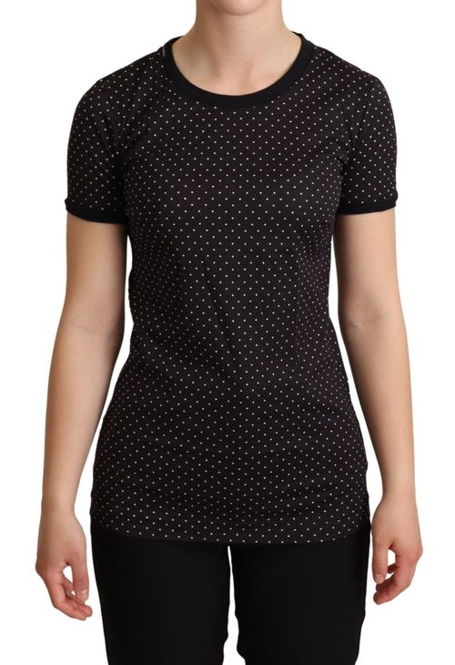 Dotted Cotton T-Shirt — Black