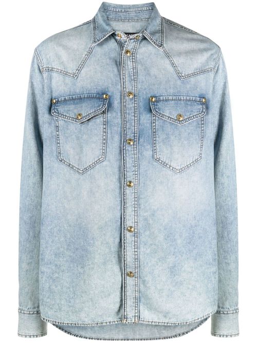 Western-style denim shirt - Blue
