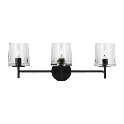 Visual Comfort Studio Marietta 3-Light Bathroom Vanity Light in Aged Iron by Ellen Degenere