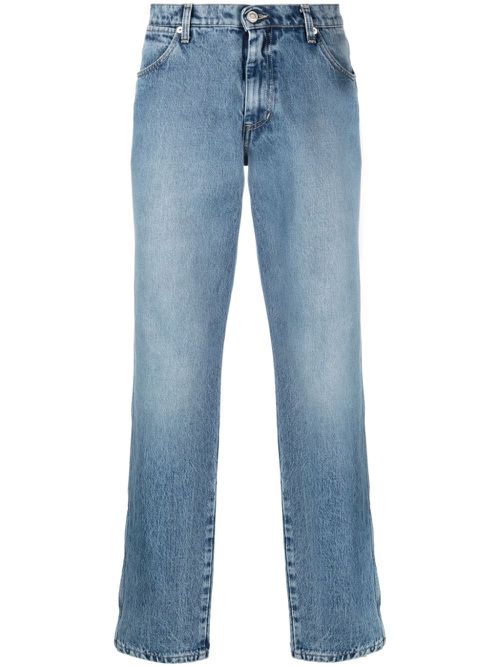 Mid-rise straight-leg jeans - Blue