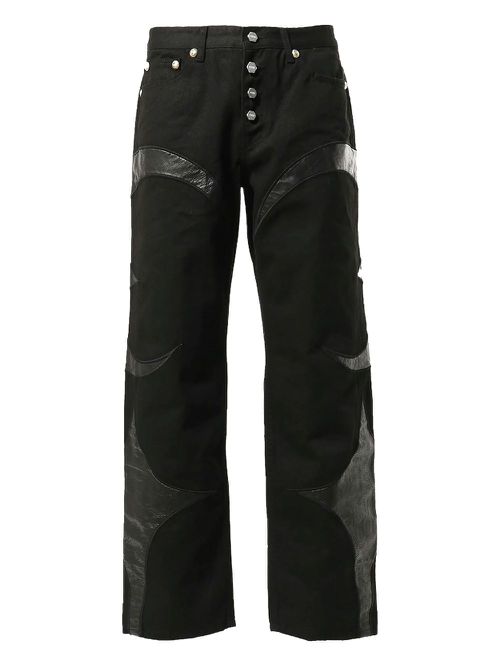 Leather washing jeans - Black