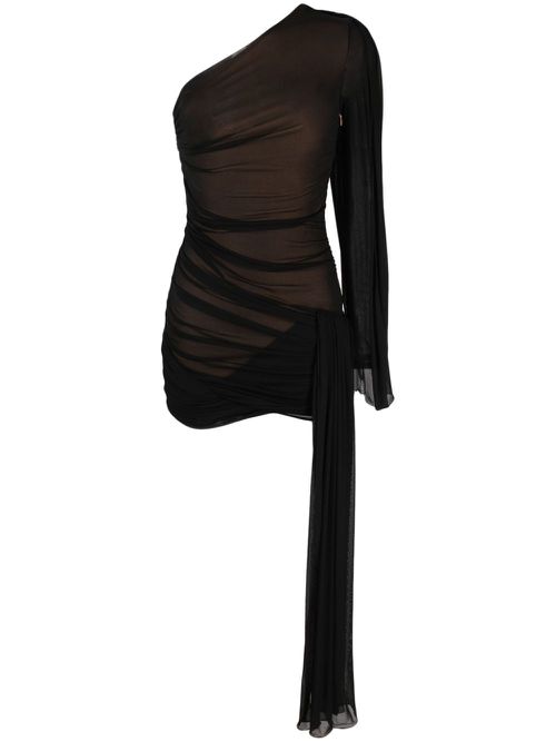 Hosiery draped minidress - Black