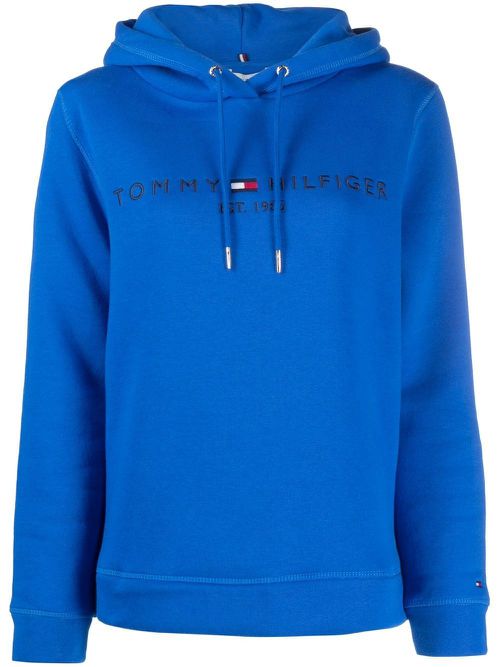 Logo-embroidered long-sleeve jumper - Blue