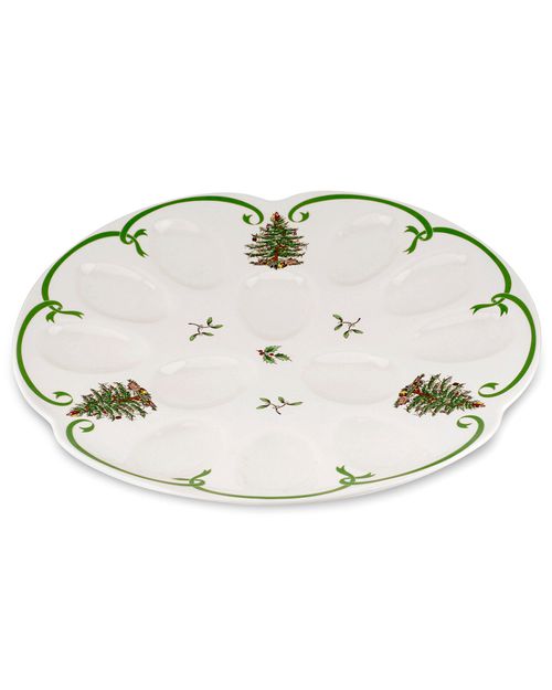 Spode Christmas Tree Devilled Egg Dish