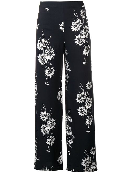 Floral printed trousers - Black