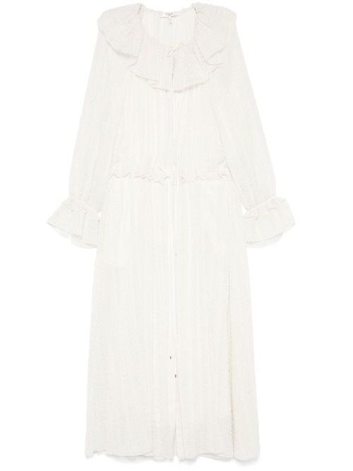 Ruffled lurex midi dress - Neutrals