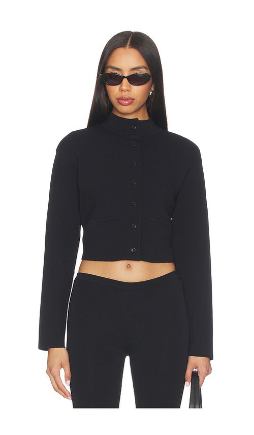EAVES Augustyne Knit Jacket in Black. L. Also in M, S, XL