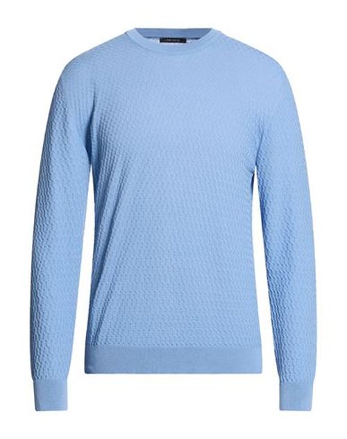 Man Sweater Azure Size 42 Cotton