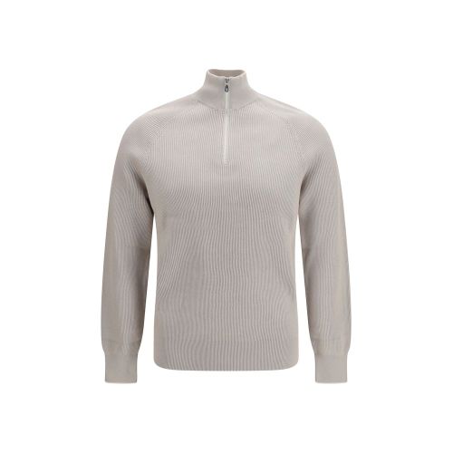 Ribbed Cotton Sweater — Beige