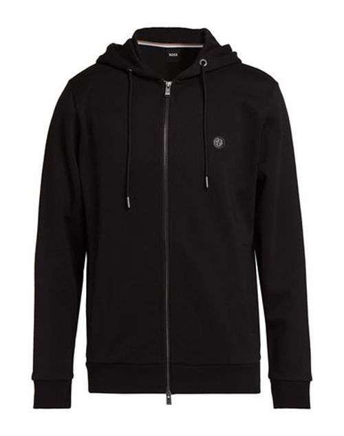 Man Sweatshirt Black Size XL Cotton, Polyester