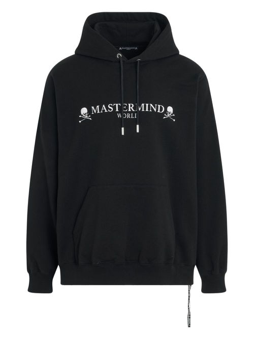 Printed cotton hoodie - Black