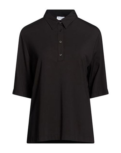 Woman Polo shirt Black Size 6 Viscose, Polyamide, Elastane