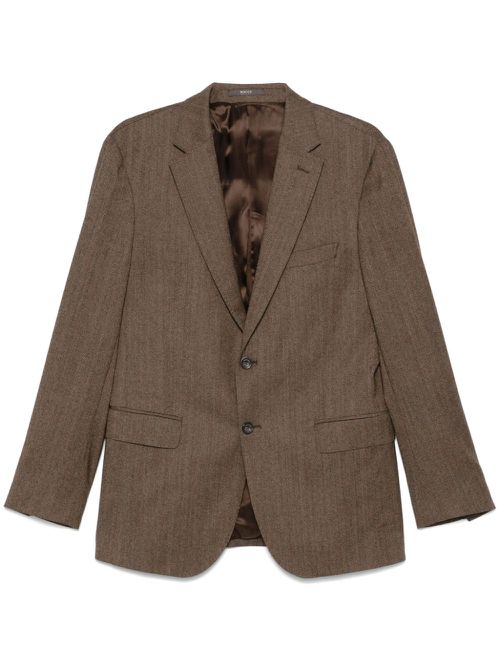 Herringbone-pattern blazer - Brown