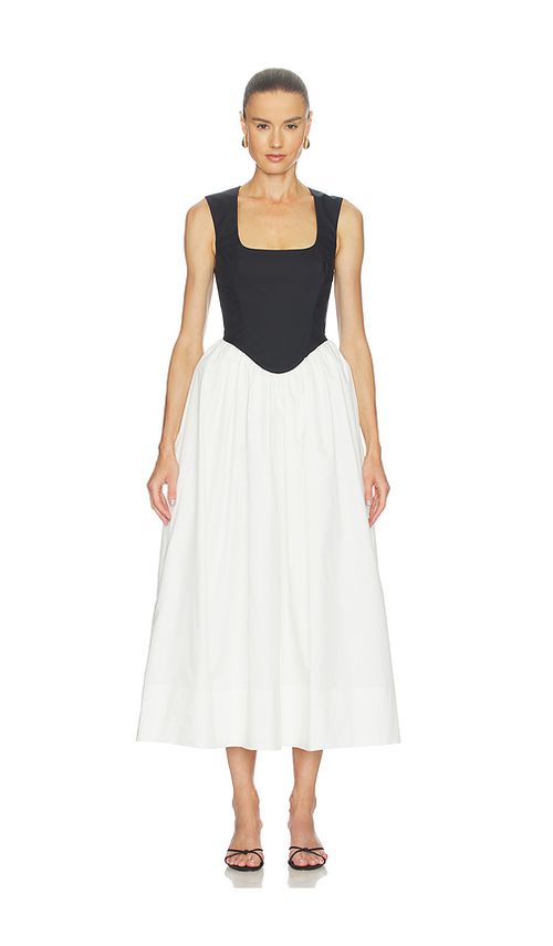 Camila Coelho Dalia Maxi Dress in Black,White. L. Also in M, S, XL