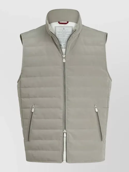 Brunello Cucinelli - quilted gilet sleeveless stand collar design