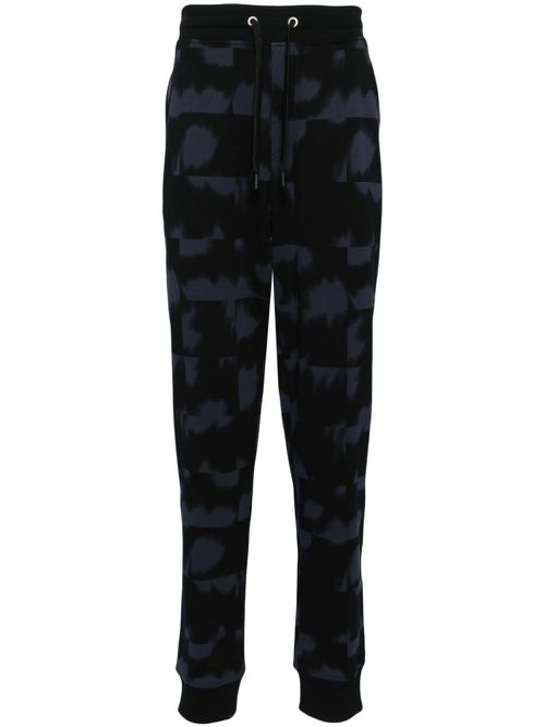 Appliqué-logo cotton track pants - Black