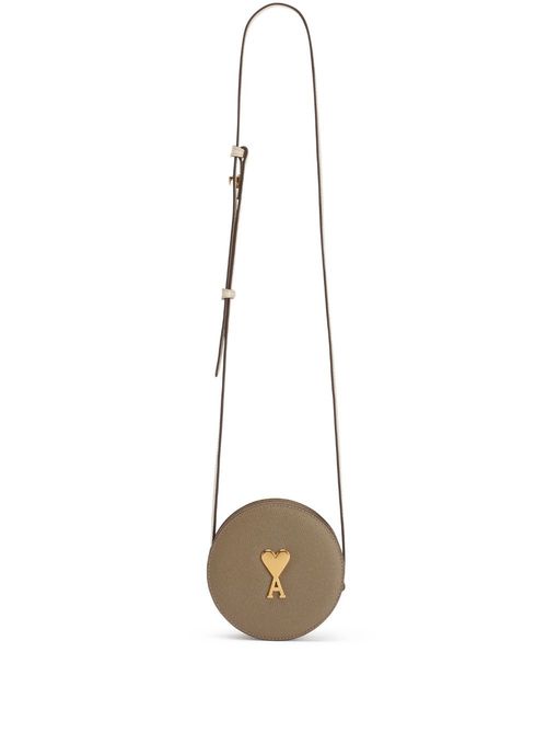 Logo-plaque round shoulder bag - Neutrals