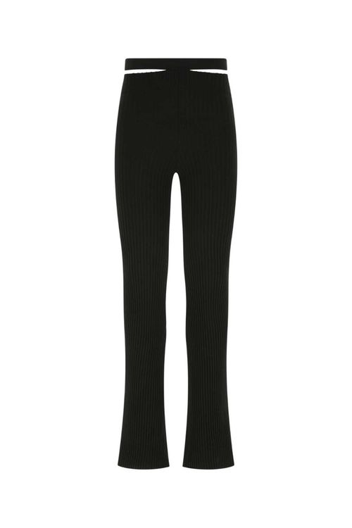 Black Stretch Viscose Blend Pant