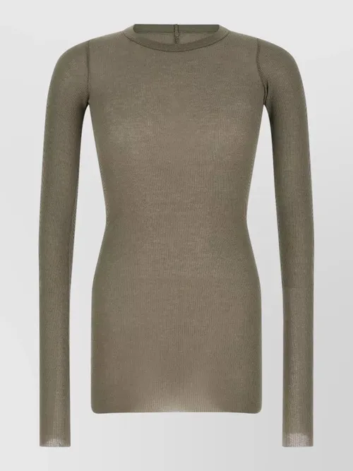 Rick Owens - long sleeve ribbed knit seam detail top