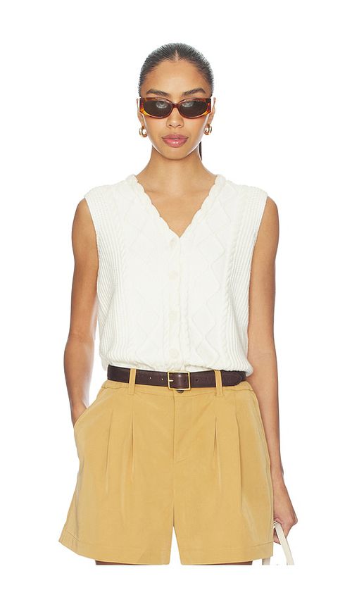 Varley Tatyana Cable Knit Vest Top in Ivory. - S also in XS, M
