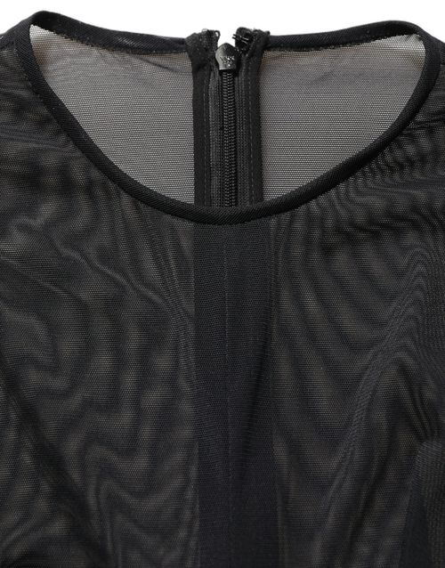 Sheer Fitted Maxi Dress — Black