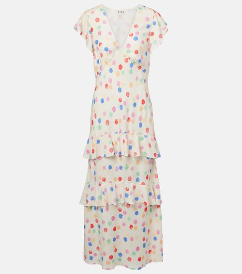 Meena polka-dot tiered maxi dress