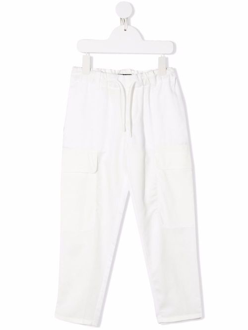 Drawstring-waist trousers - White