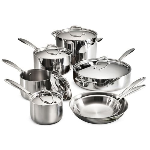Gourmet Tri-Ply Clad 12 Pc Cookware Set - Stainless