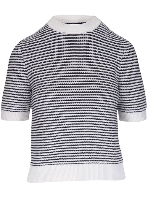 Striped knitted top - White