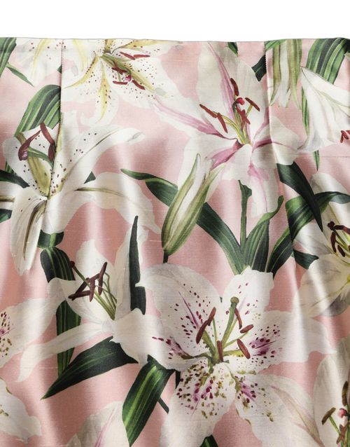 Floral Silk Skirt — Pink