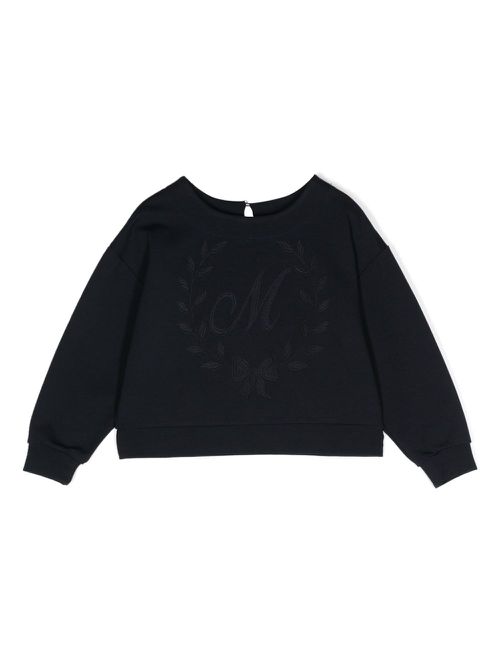 Embroidered-logo sweatshirt - Blue