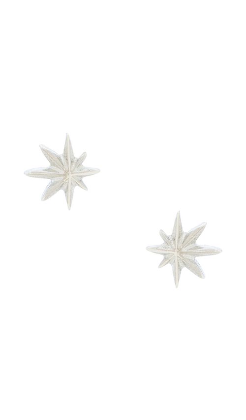 MAPLE Hempstar Earrings in Metallic Silver