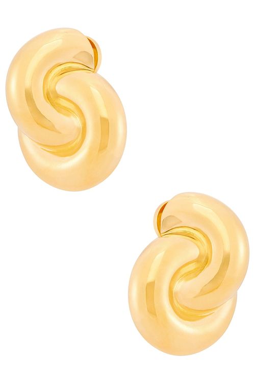 MEGA Jumbo Double Knot Earrings in Metallic Gold