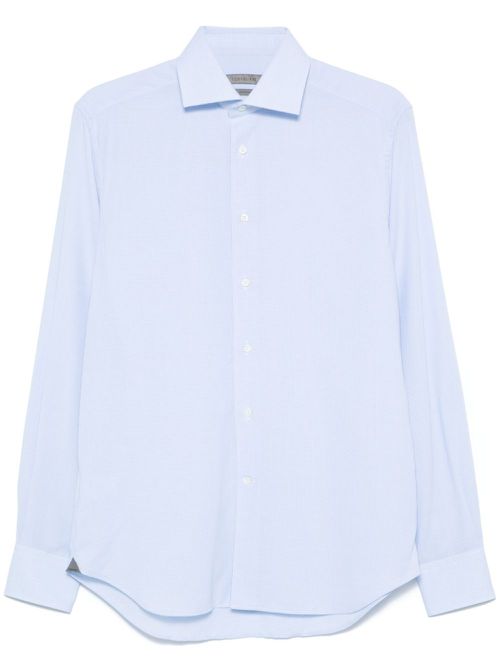Houndstooth-pattern shirt - Blue