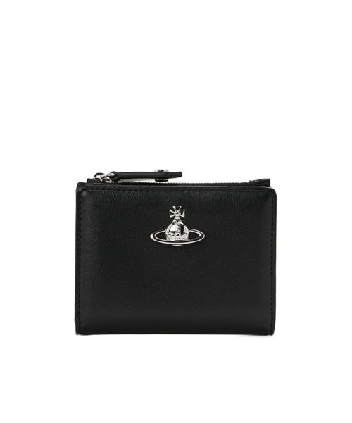 Black crossgrain leather card holder