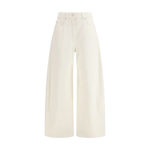 Wide-Leg Cotton Trousers — White