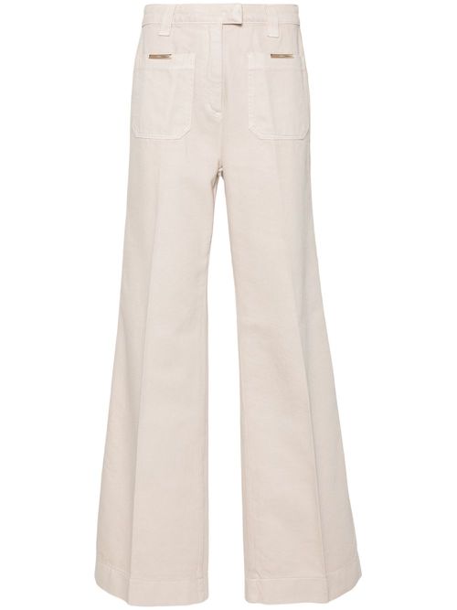 Cotton straigh-leg trousers - Neutrals