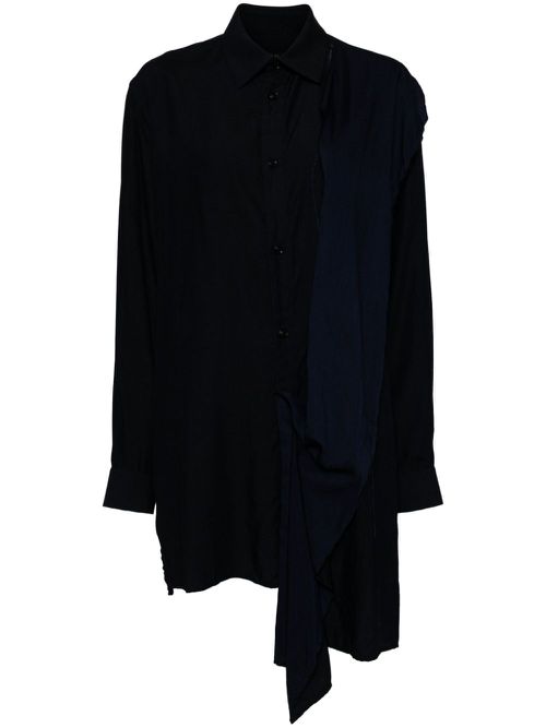 Asymmetric cotton shirt - Blue