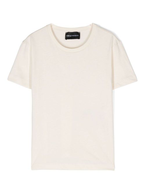 Crystal-logo cotton T-shirt - Neutrals