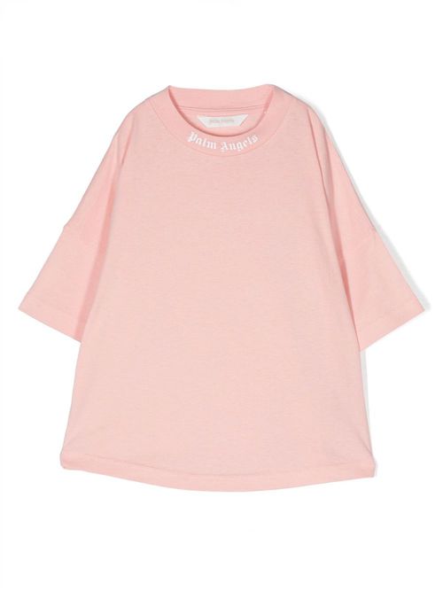 Logo-print organic cotton T-shirt - Pink