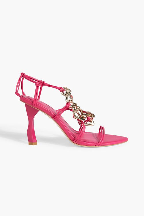 Astrid chain-embellished leather sandals - Pink - EU 36