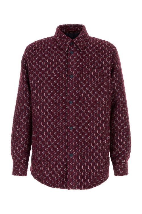 Burgundy Bouclã Padded Shirt