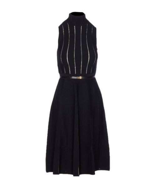 Knit dress with openwork weave