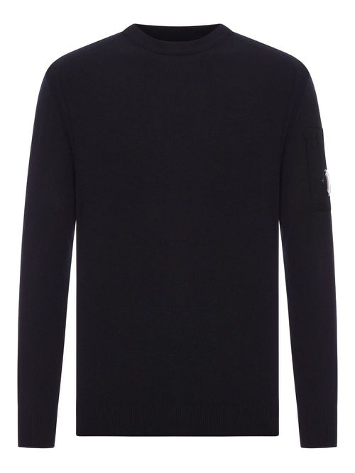 Pocket-detail crew-neck sweater - Black