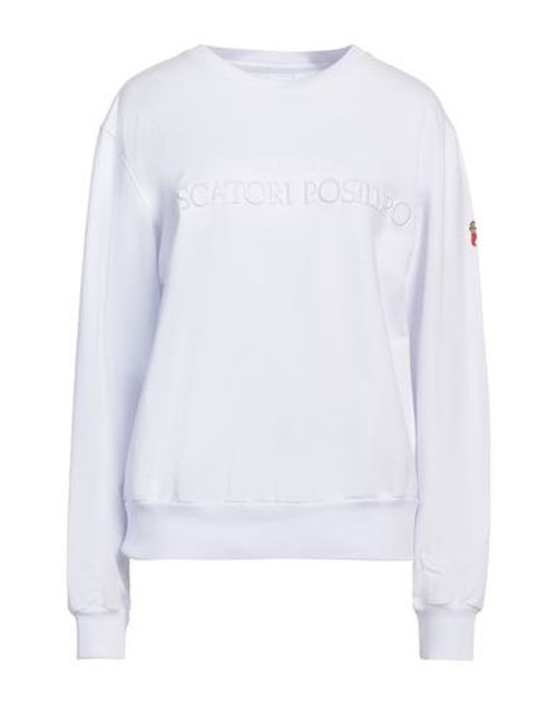 Woman Sweatshirt White Size XL Cotton, Elastane