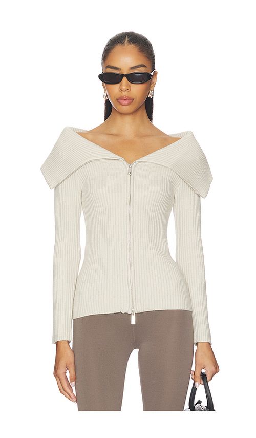 BLANKNYC Zip-up Sweater in Cream. L. Also in M