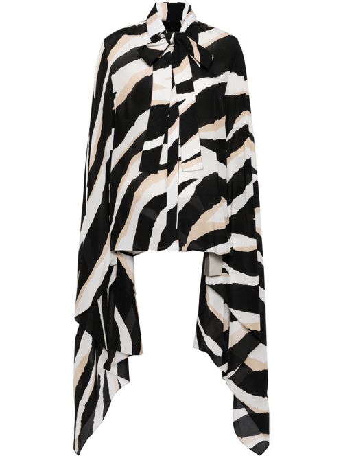 Zebra-print silk shirt - Black