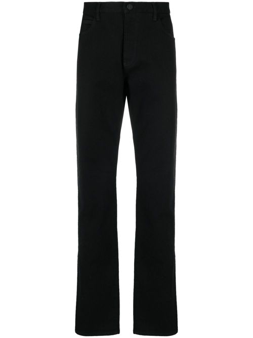 Mid-rise cotton straight jeans - Black
