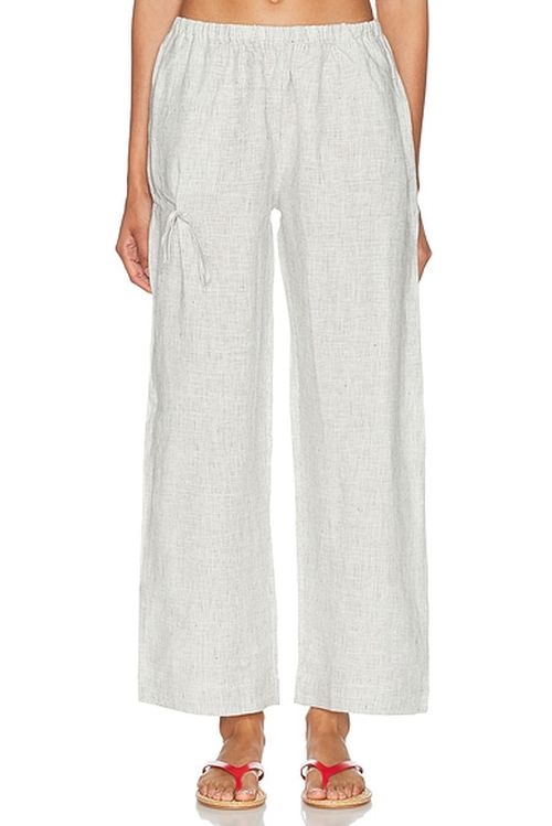 Deiji Studios Eyelet Pant in Fine Stripe - Black & White. L also in XS