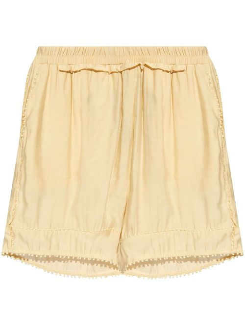 Pompom-trim shorts - Neutrals